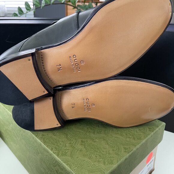 GUCCI Men's Chain Calf Black Leather Loafer, 739774, Gucci 11 - Picture 15 of 16